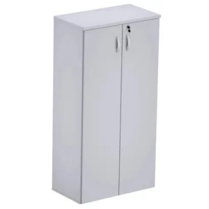 Armário Alto 15mm 2 Portas Escritório Multiuso Home Office 160x80x42cm com chave 3 prateleiras internas