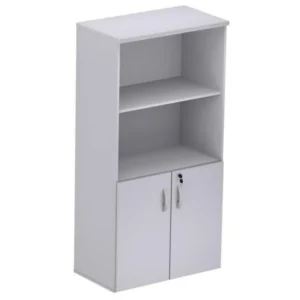 Armário Alto semi-aberto 15mm 2 Portas Escritório Multiuso Home Office 160x80x42cm com chave 1 prateleira interna 1 externa