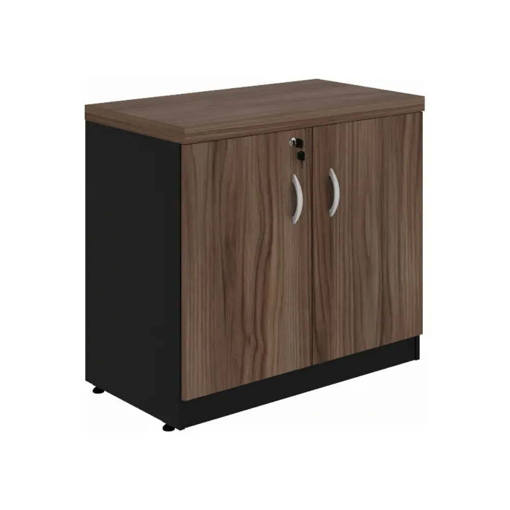 Armário Baixo 40mm 2 Portas Escritório Multiuso Home Office 74x80x42cm com chave 1 prateleira interna