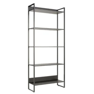 Estante Livreiro 5 Prateleiras Estilo Industrial Organizador Multiuso madeira estrutura em metalon 188x80x35cm