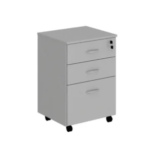 Gaveteiro Volante de madeira 2 Gavetas 1 Gavetão para Escritório com Rodízios, Tampo 40mm Reforçado, Organizador Corporativo para Home Office e Ambiente Profissional com chave