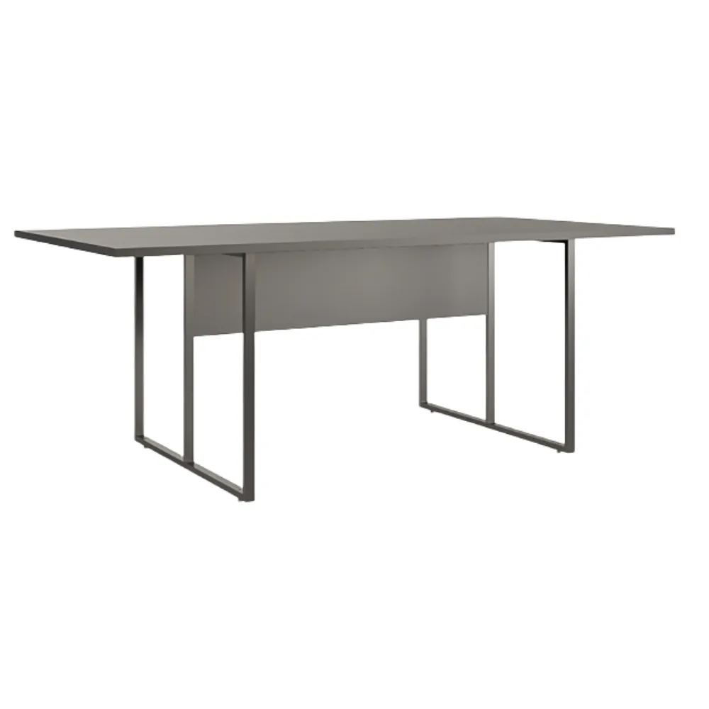Mesa Diretor Reunião Escritório Corporativa estilo Industrial retangular 200x100cm 6 a 8 Lugares Tampo de madeira 40mm pés aço 30x20mm