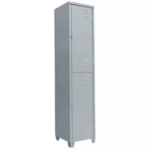 Roupeiro armário de aço 2 Portas Vestiário Academia Guarda Volume 198x33x40cm cor cinza epoxi