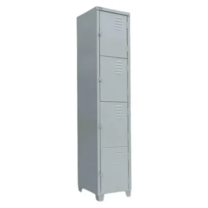 Roupeiro armário de aço 4 Portas Vestiário Academia Guarda Volume 198x33x40cm cor cinza epoxi