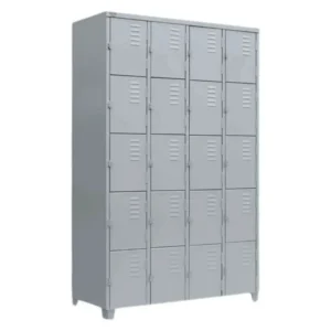 Roupeiro armário de aço 20 Portas Vestiário Academia Guarda Volume 198x122x40cm cor cinza epoxi